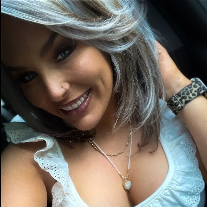 Bilaney OnlyFans creator with grey hair