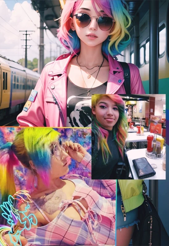 Neonbunni OnlyFans rainbow haired beauty